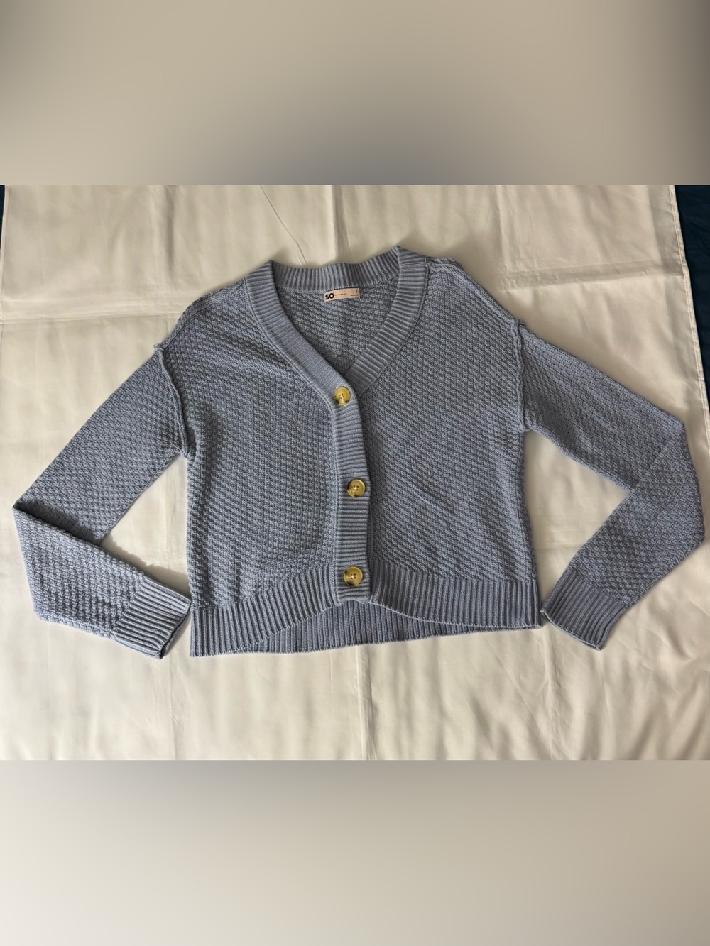 SO Goods For Life Pale Blue Buttoned Cardigan Sweater